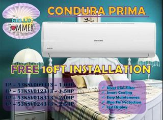 Condura Prima Inverter Split Type With Free Installation