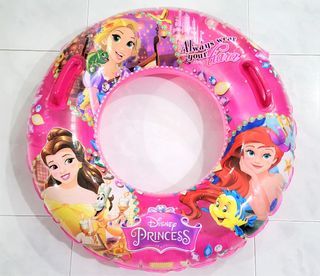 [Deliver to Door Step] Disney Princess Belle Ariel Rapunzel Inflatable Swimming Ring Handle Float 75cm