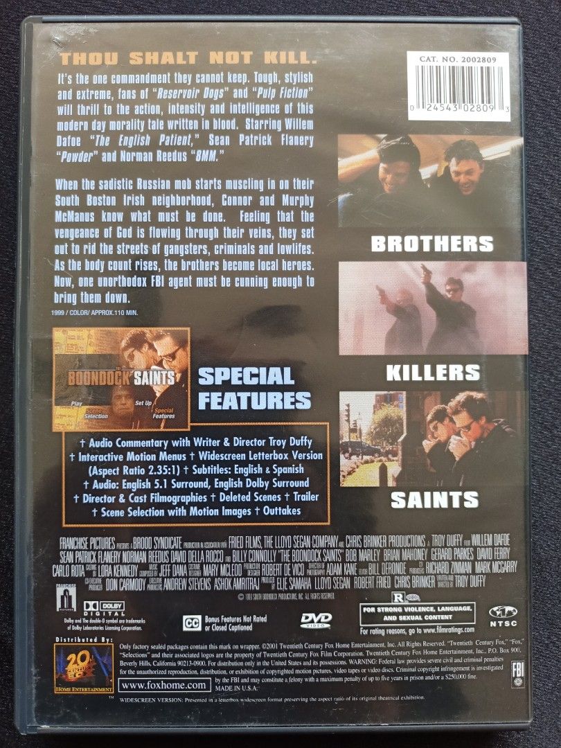 DVD The Boondock Saints, Hobbies & Toys, Music & Media, CDs & DVDs on ...