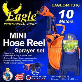 EAGLE Professional Tools Hose Reel Set with 6-Pattern Sprayer (10m, 20m) *LIGHTHOUSE ENTERPRISE*