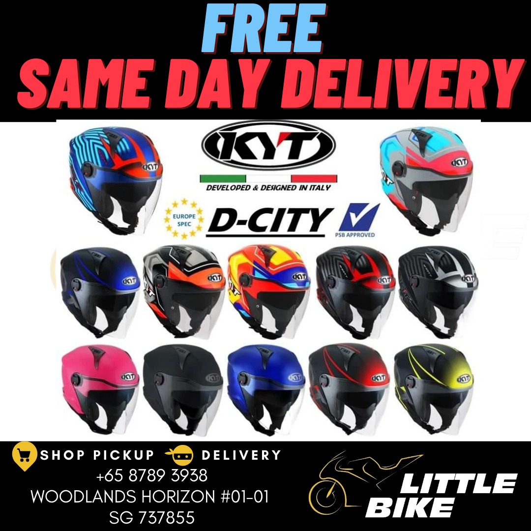 [FREE SAME DAY DELIVERY] PSB Approved KYT D-City open face motorcycle ...