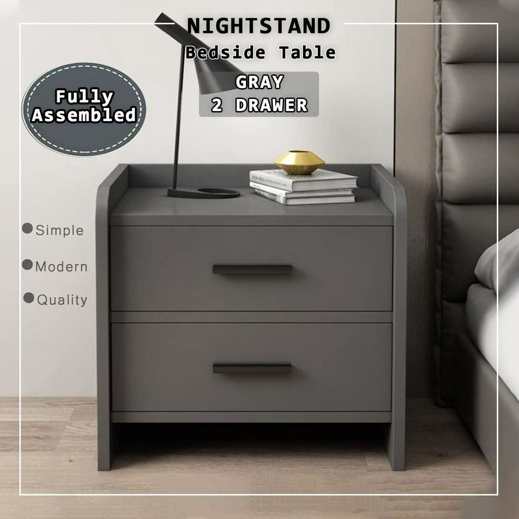 (FULLY ASSEMBLED) Strongbird Modern Bedside Table Nightstands with