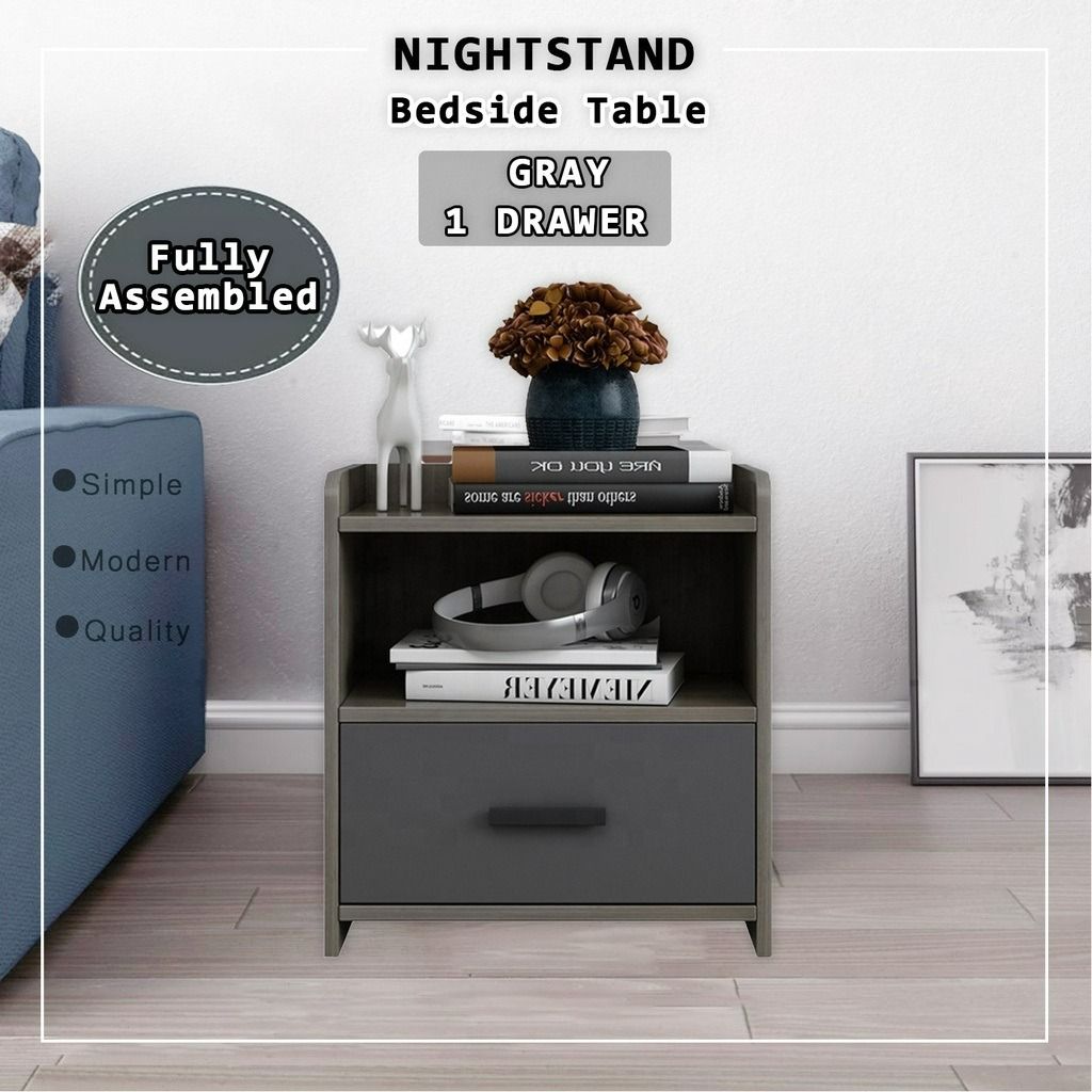 (FULLY ASSEMBLED) Strongbird Modern Bedside Table Nightstands with