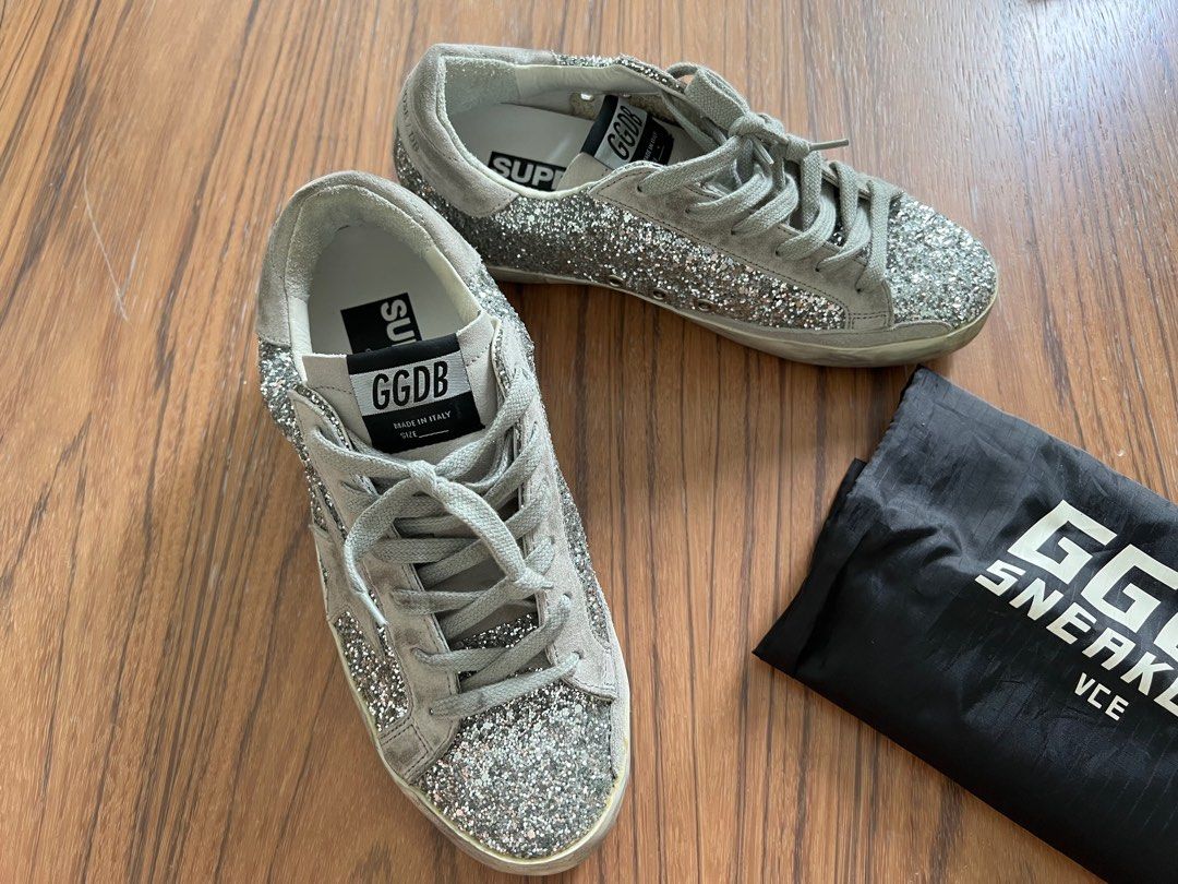Golden Goose Super Star in silver glitter Women s Fashion