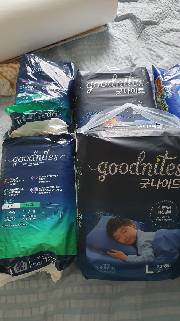 goodnites night diaper L (2744kg) boys, Babies & Kids, Bathing
