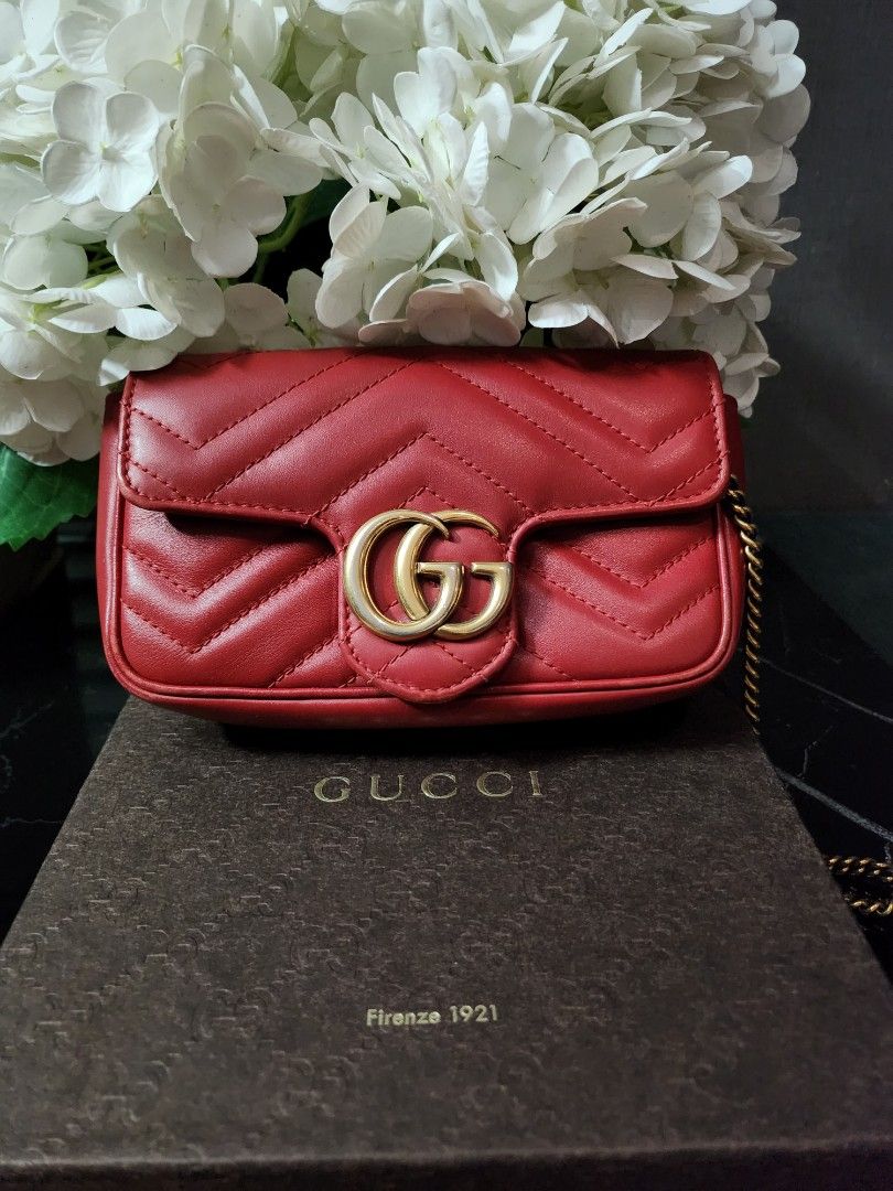 Gg marmont matelassé mini bag red outlet