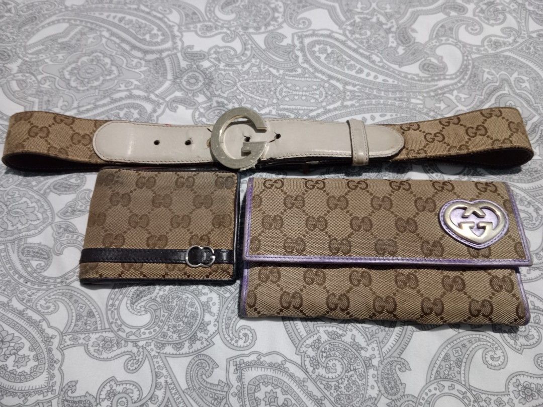 Combo Gucci Men Women wallet waist Belt Original