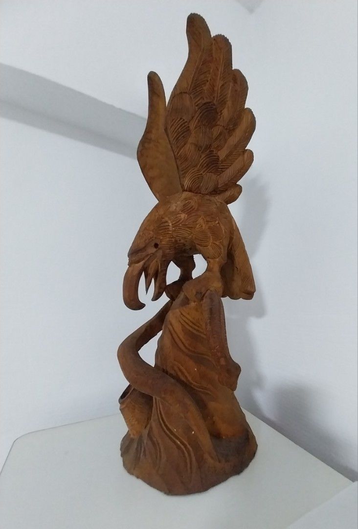 Handcrafted Wooden Eagle Statue, Hobbies & Toys, Stationery & Craft