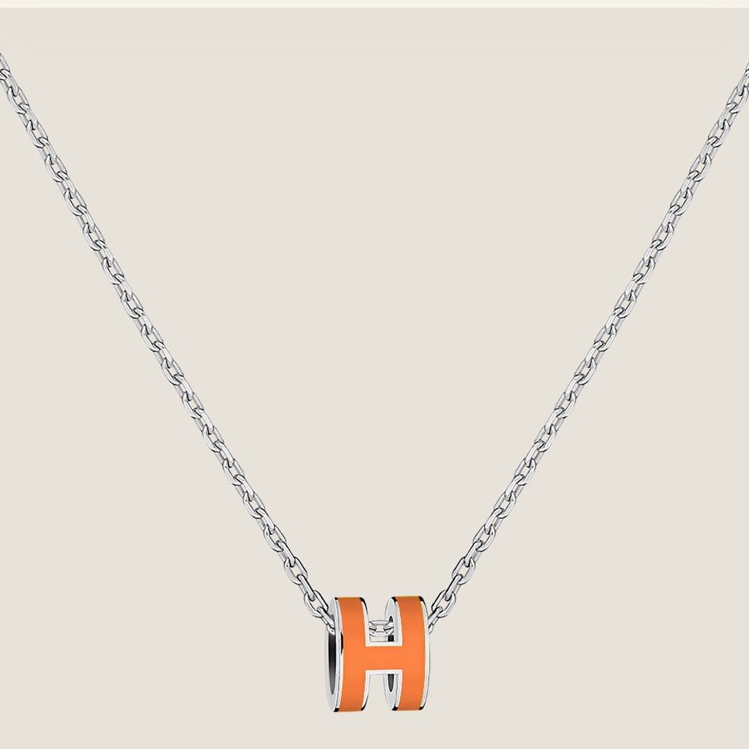 Hermes pop h necklace orange clearance