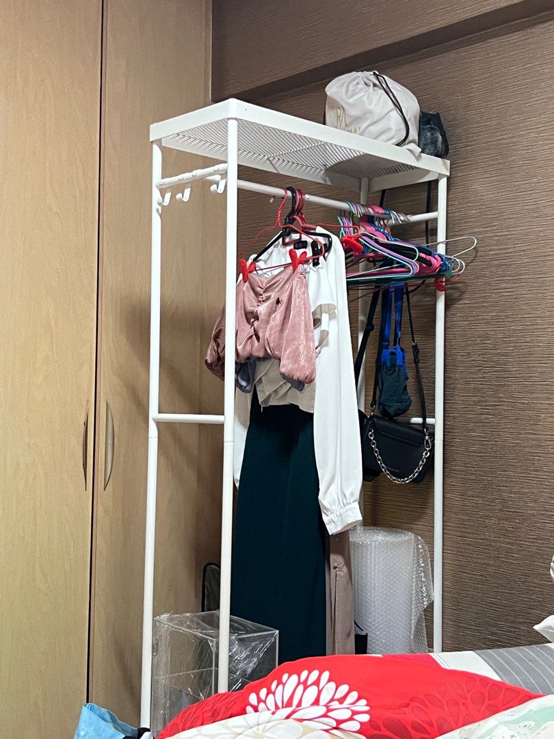 IKEA MACKAPAR Coat rack with shoe storage unit, White, Furniture & Home