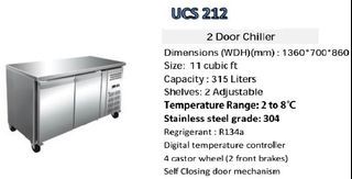 Infinite Cool 11 cu ft Two Door Stainless Steel Under Counter Chiller with Digital Temperature Controller For Sale