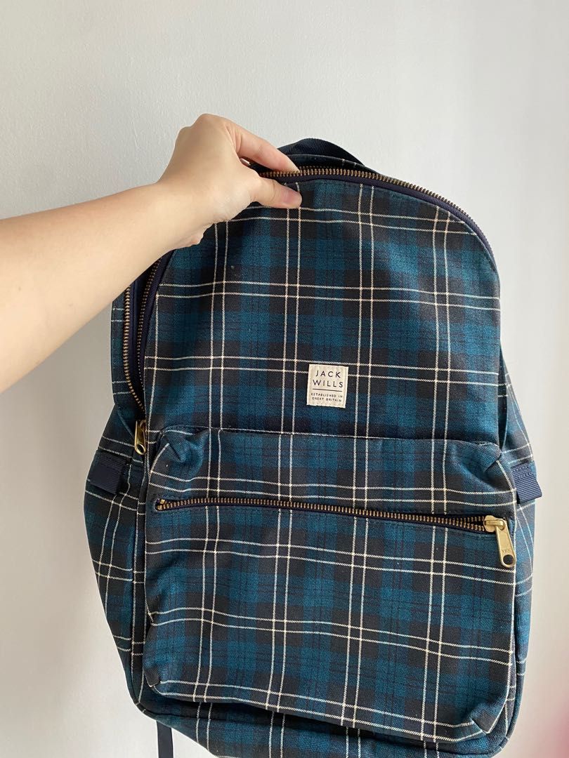 Jack wills tartan top backpack