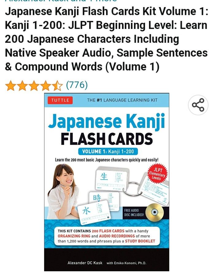 Jlpt japanese kanji flash cards for n4 n5, Hobbies & Toys, Books