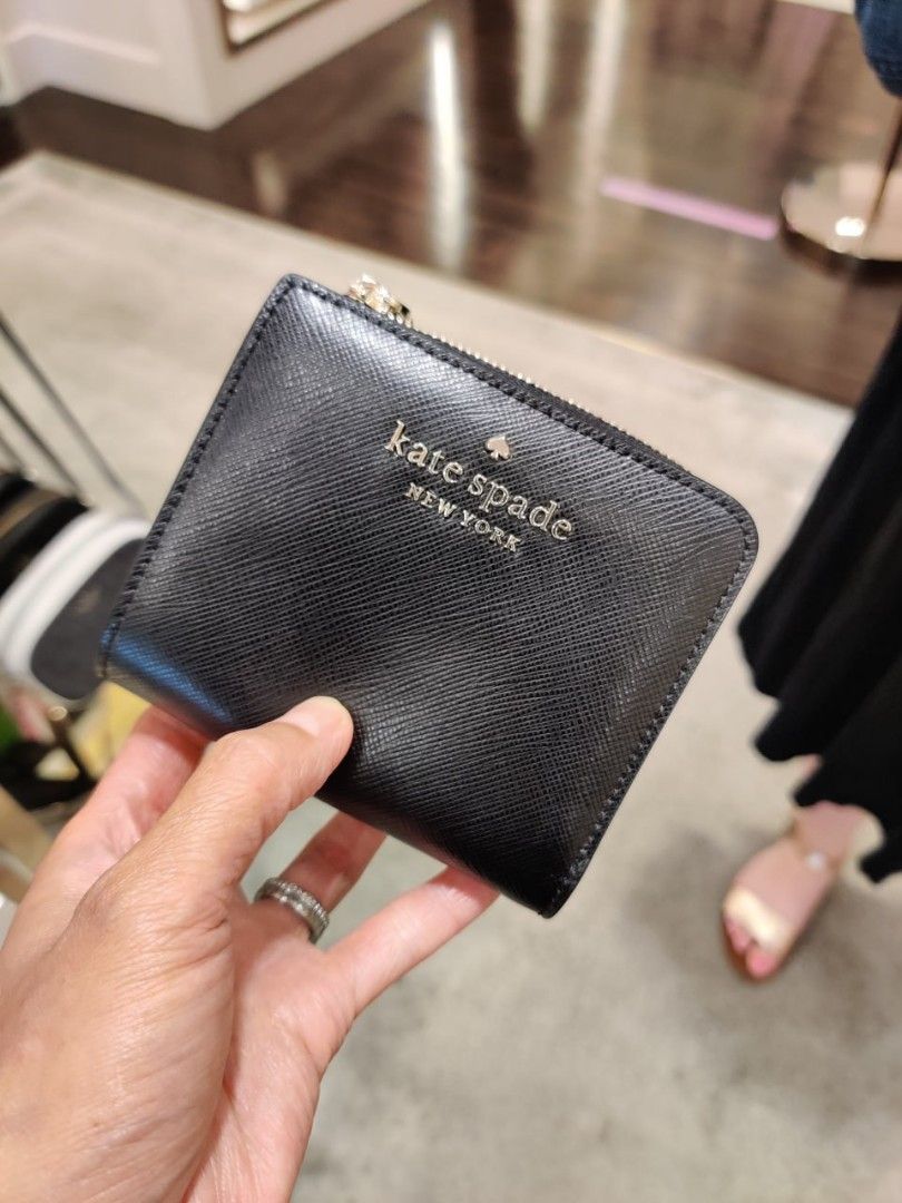 With+Tag+Kate+Spade+Staci+Small+L-zip+Bifold+Wallet+in+Black+100+Authentic  for sale online