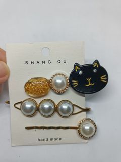 Korean Style Kawaii Cat Pearl Charm Hair Pin Accessories Jewelry