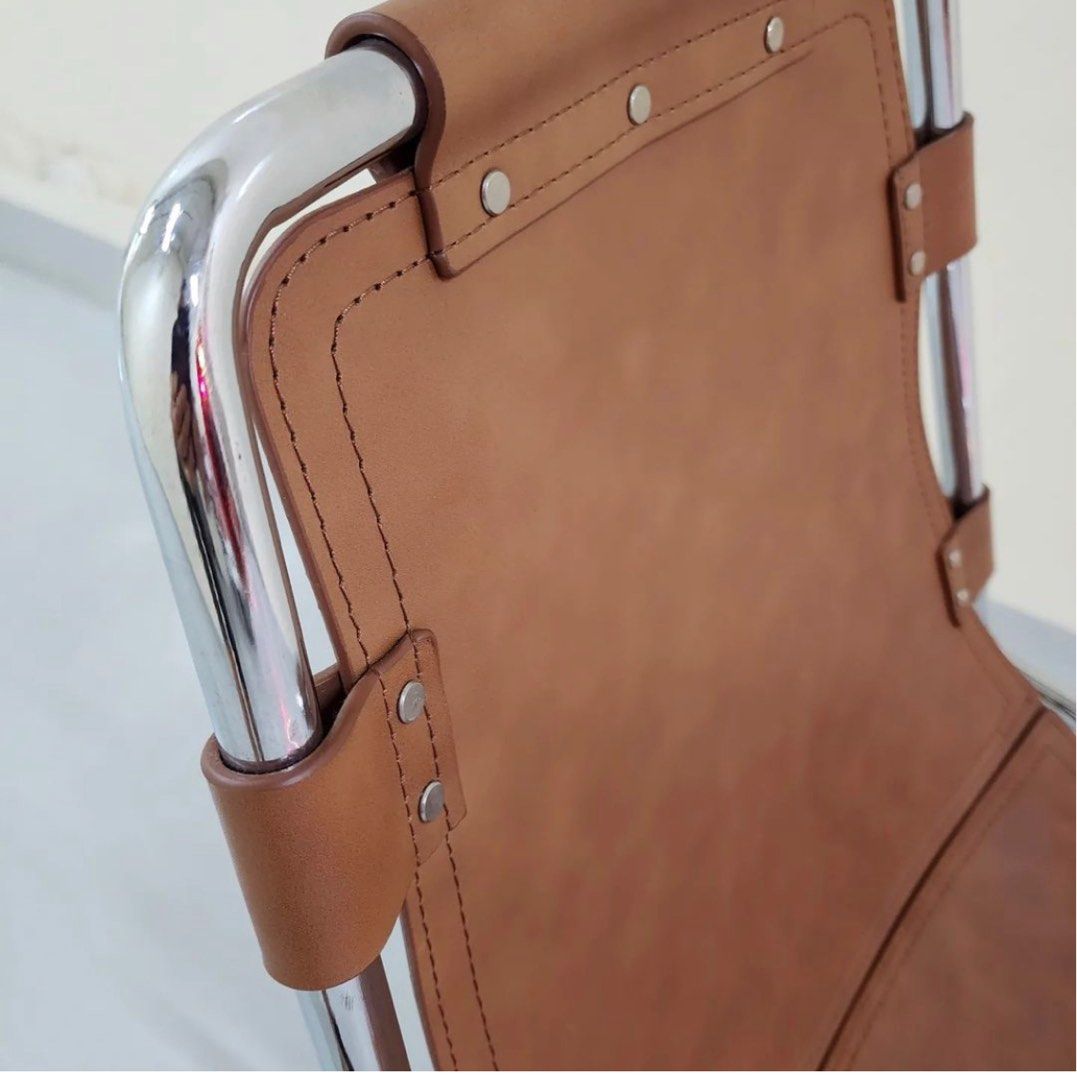 Les Arcs chair 1960 edition chrome and leather, Furniture & Home Living