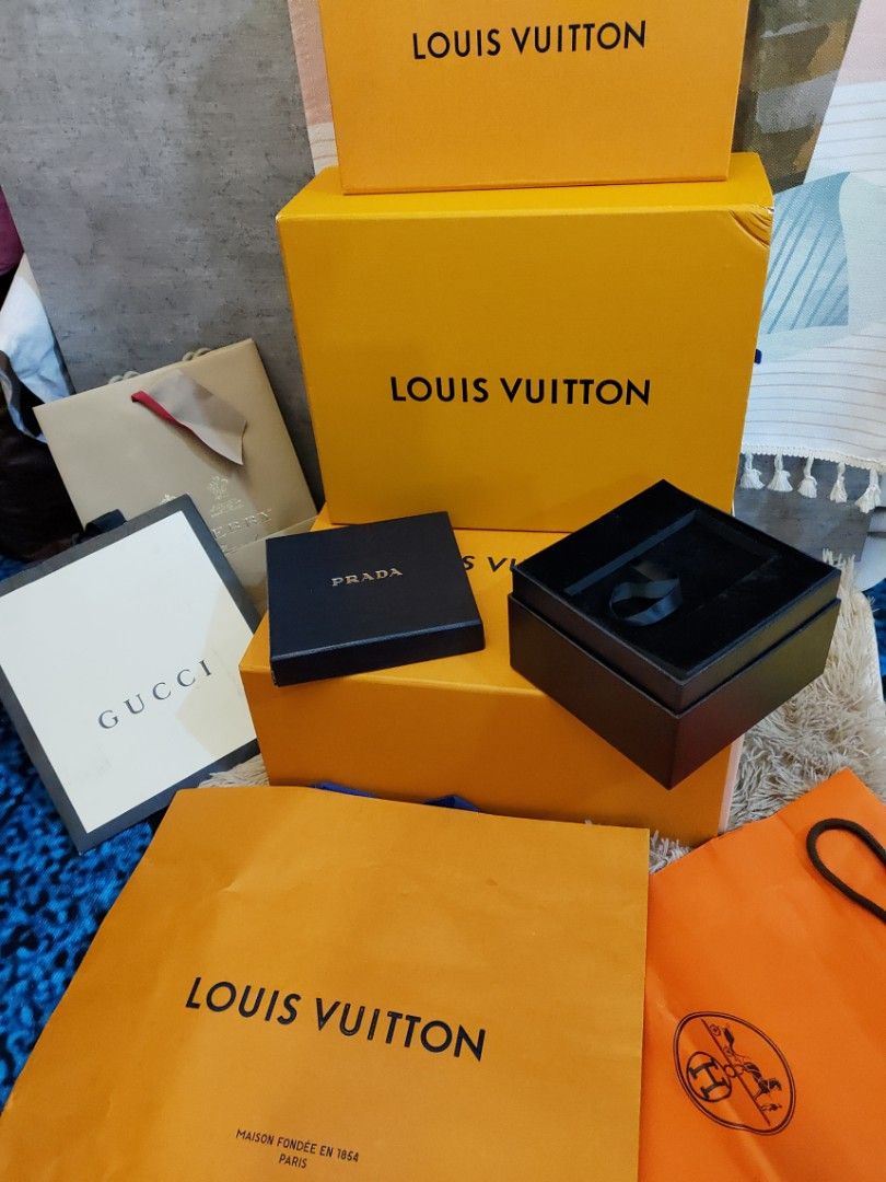LOUIS VUITTON Large Magnetic 15x14x3.5 Neverfull Empty Box & Bag GIFT SET