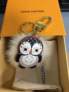 LOUIS VUITTON Porte Cles Fun Face Lion Bag Charm Key Ring W/Box M68475  Excellent 
