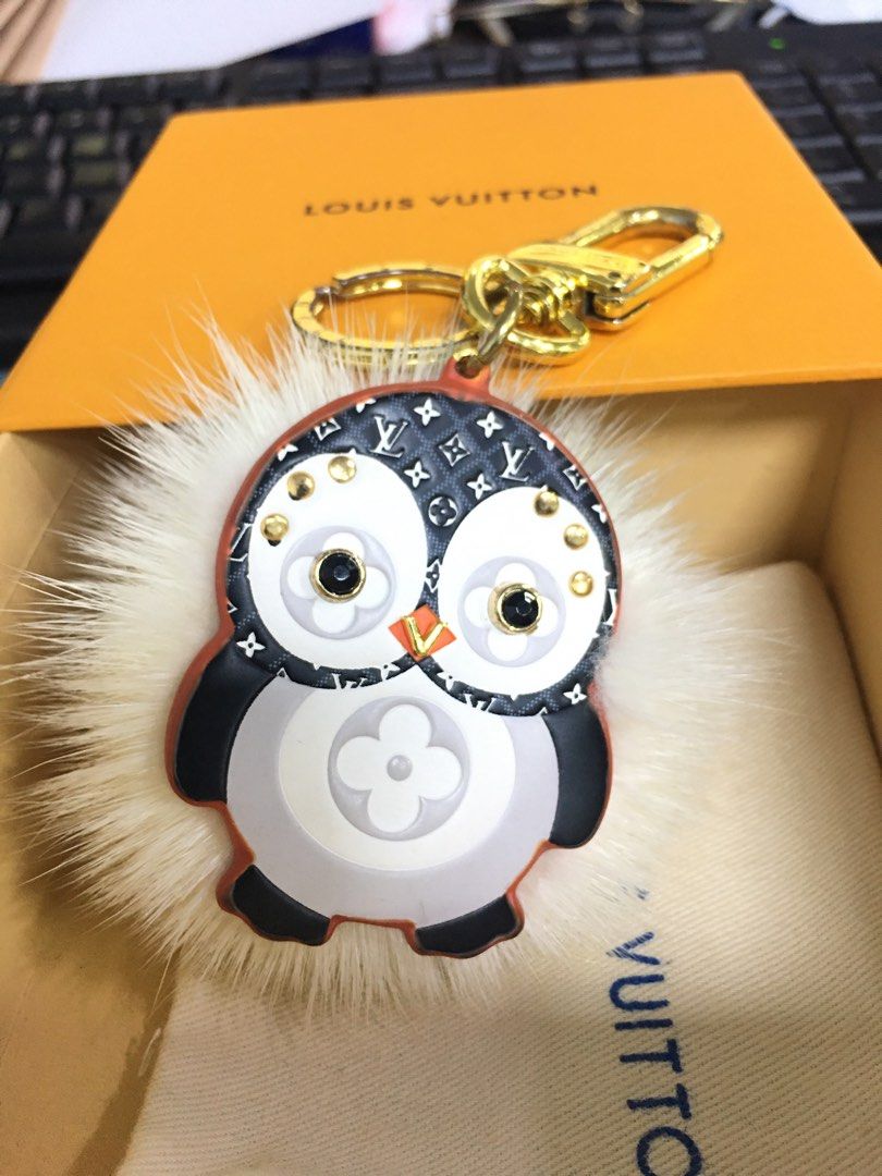 New Louis Vuitton Owl Keychain Bag Charm in Box