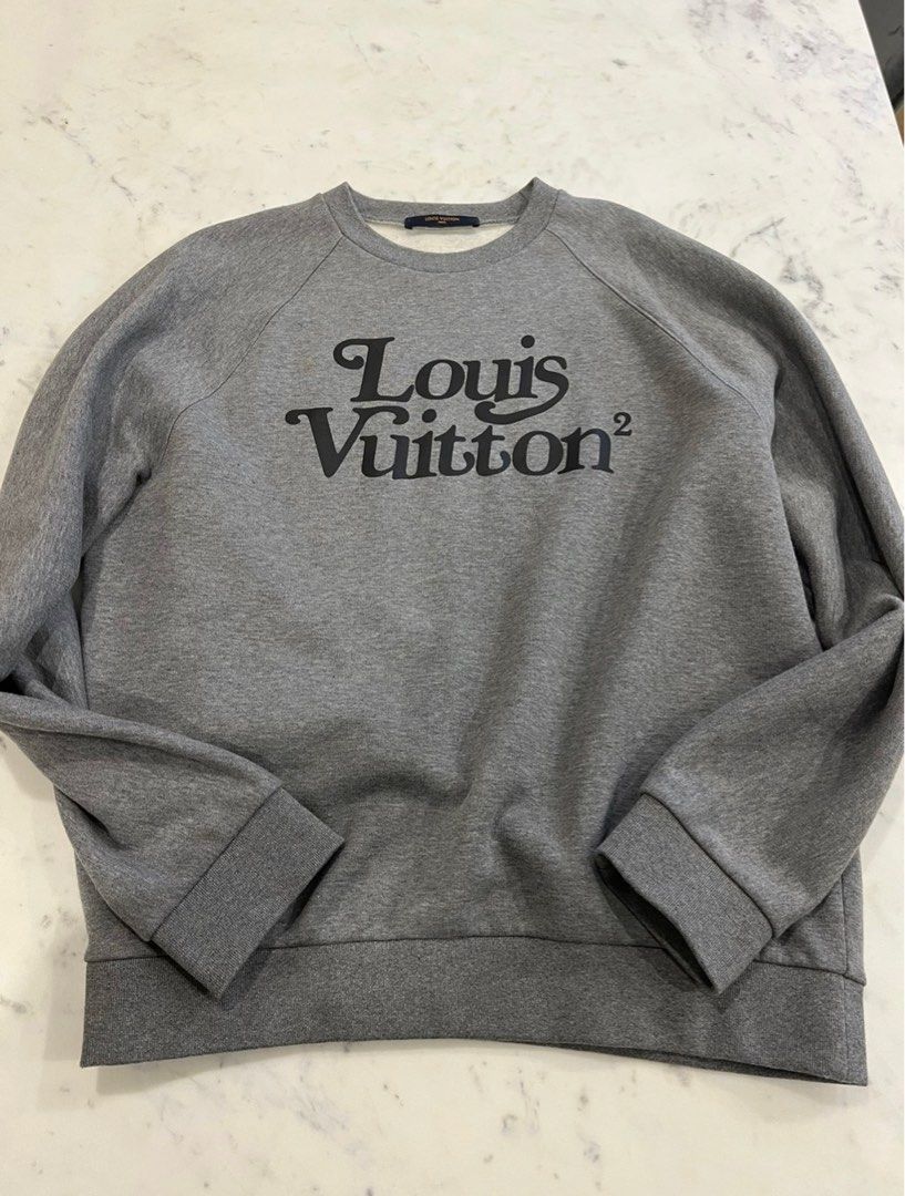 Men's Louis Vuitton x NIGO2 Crossover LV2 SS22 Large Love Logo Alphabet Printing Cozy Pullover Autumn Gray 1A9GLT