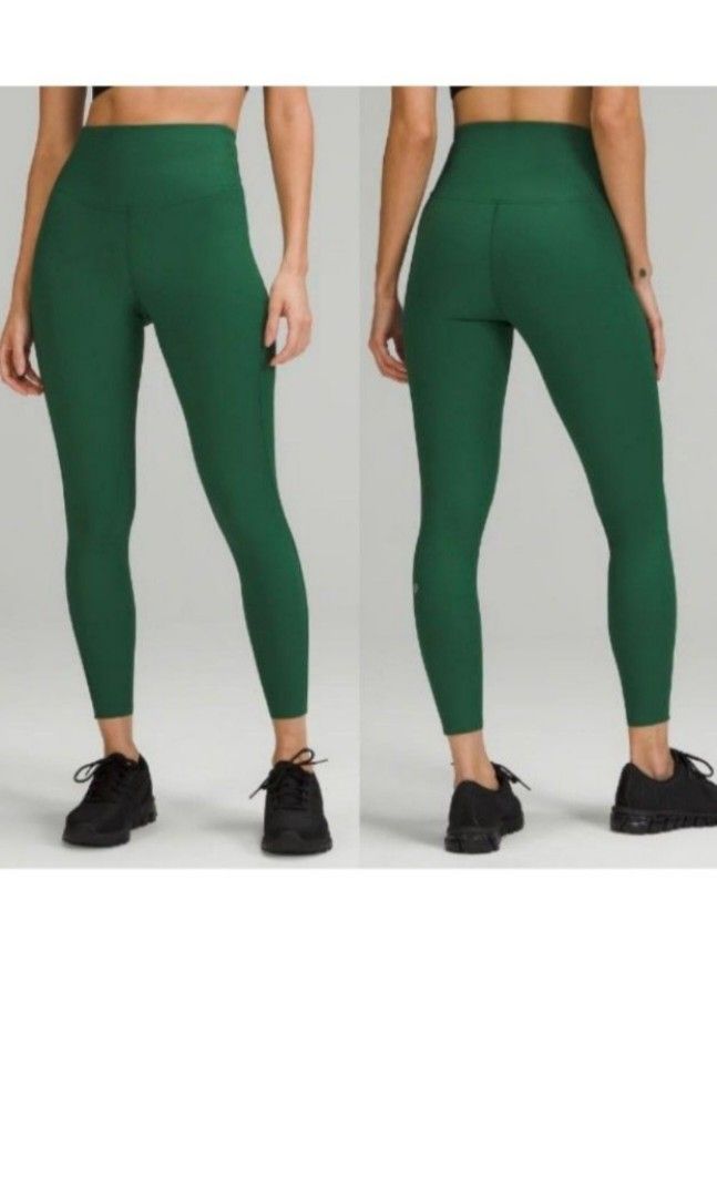 Lululemon fast and free 25” in Everglade green, Women's Fashion, Activewear  on Carousell