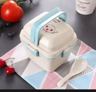 Lunch box kids model rantang lucu pink dan biru