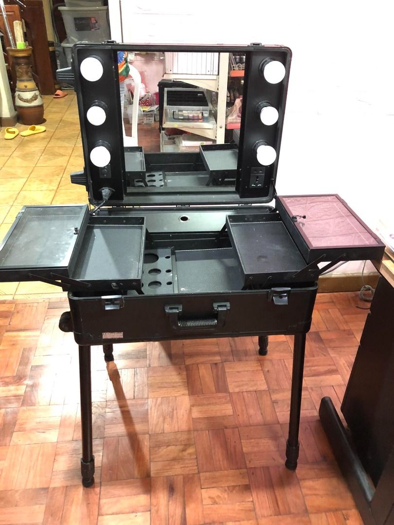 Makeup Traincase Trolley With Stand Adjustable (Category: Makeup) located in Manila. Submitted by memorylanestore (Listing ID 1232020821, Image 1). Description: Everything is working fine Perfect for Makeup Artist Item can be pickup in our place here in San Juan City, for those who prefer delivery please use grabcar/lalacar instead. .