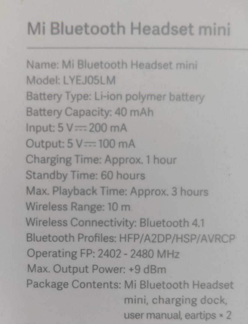 Mi bluetooth headset cheap mini manual