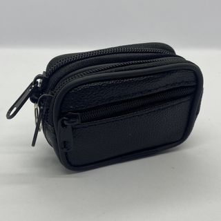 Mini Black Leather Belt Bag Coin Purse Wallet