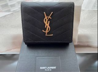 Buy Saint Laurent Monogram Zip Card Holder in Grain De Poudre Embossed  Leather for Womens