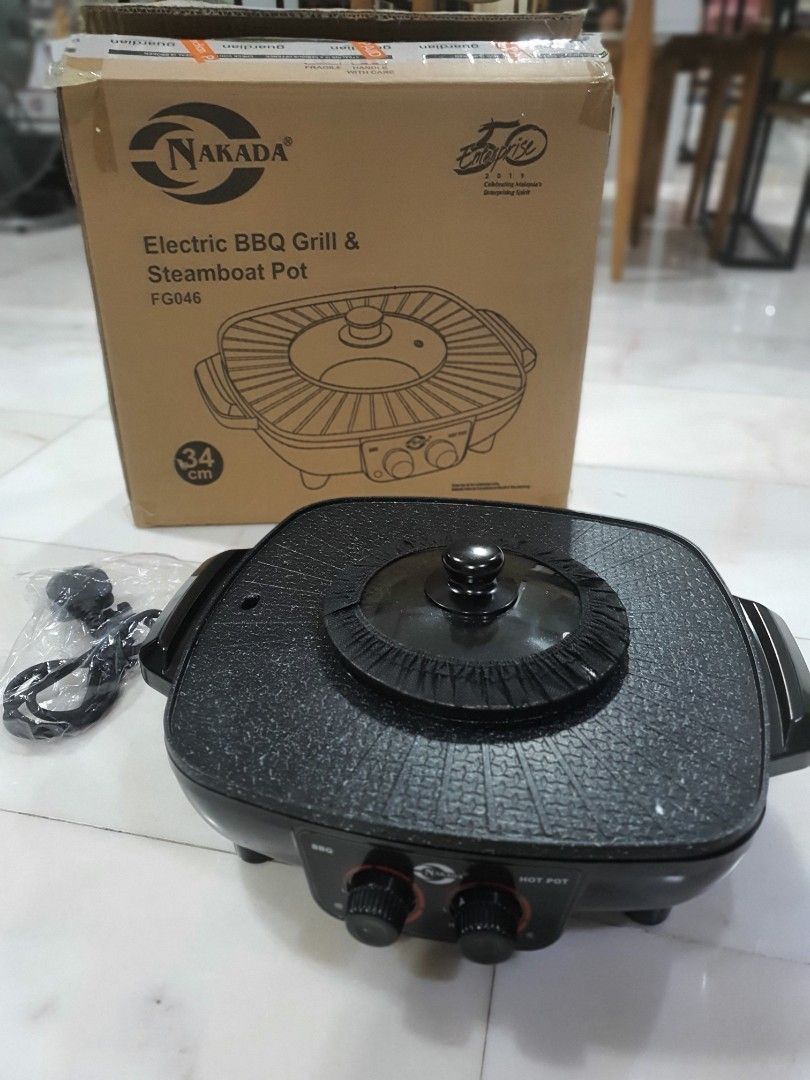 Nakada Electronic BBQ Grill & Steamboat Pot, Furniture & Home Living
