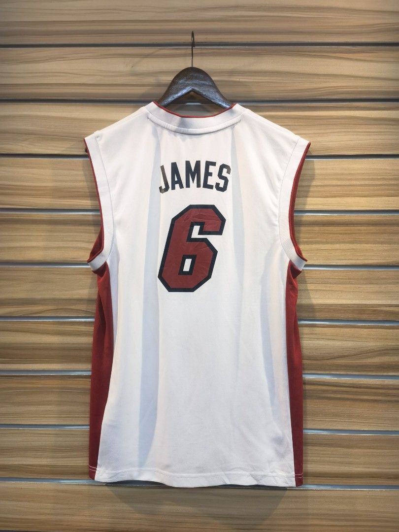 Majestic NBA Lebron James Miami Heat 6 Jersey Black Pink Red Size Large NBA