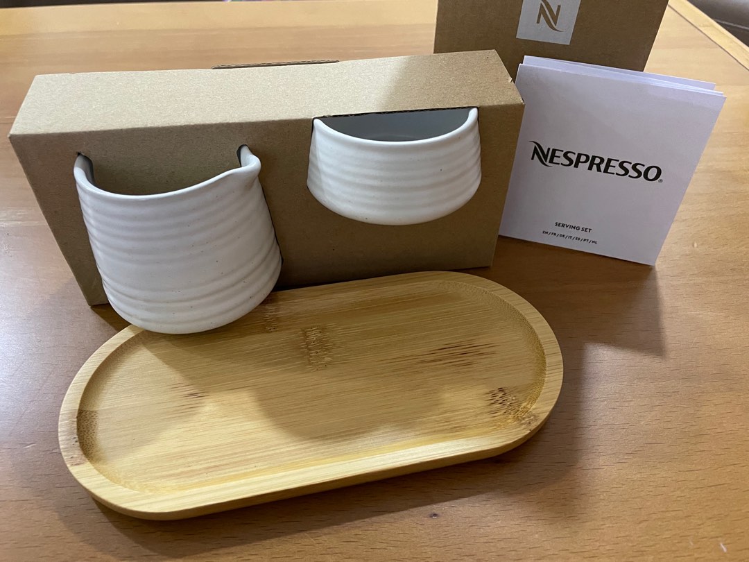 Nespresso Serving Set (Stone + Bamboo), Furniture & Home Living
