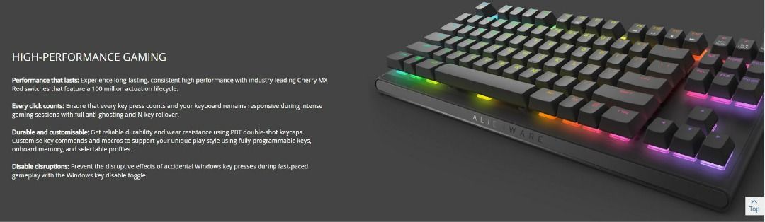 Alienware Tenkeyless Gaming Keyboard (AW420K) - Computer Keyboard