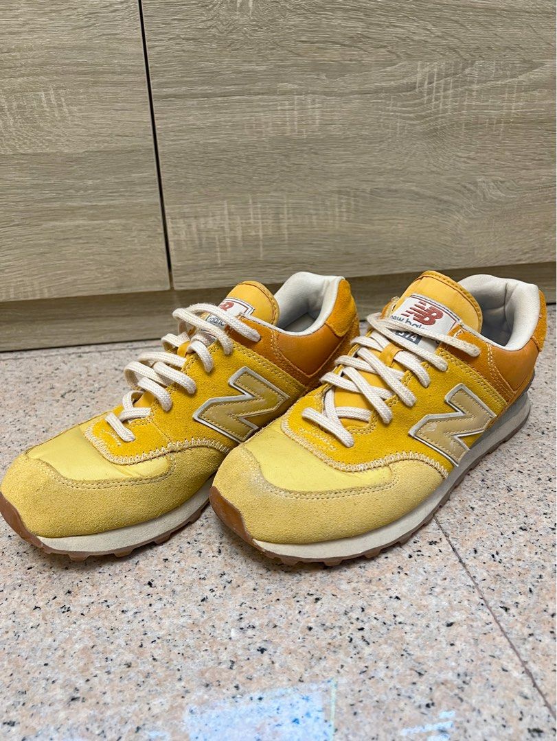 New balance 574 yellow suede on sale