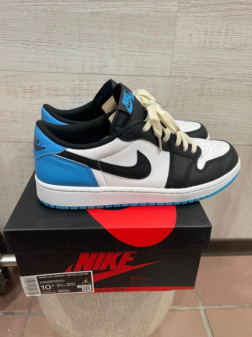 Nike air jordan 1 low og unc 黑藍配色 小閃電