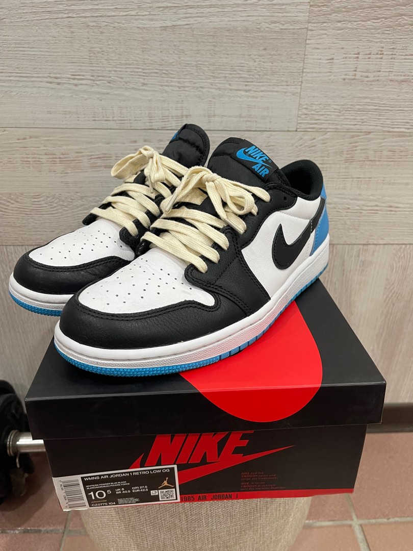 Nike air jordan 1 low og unc 黑藍配色 小閃電