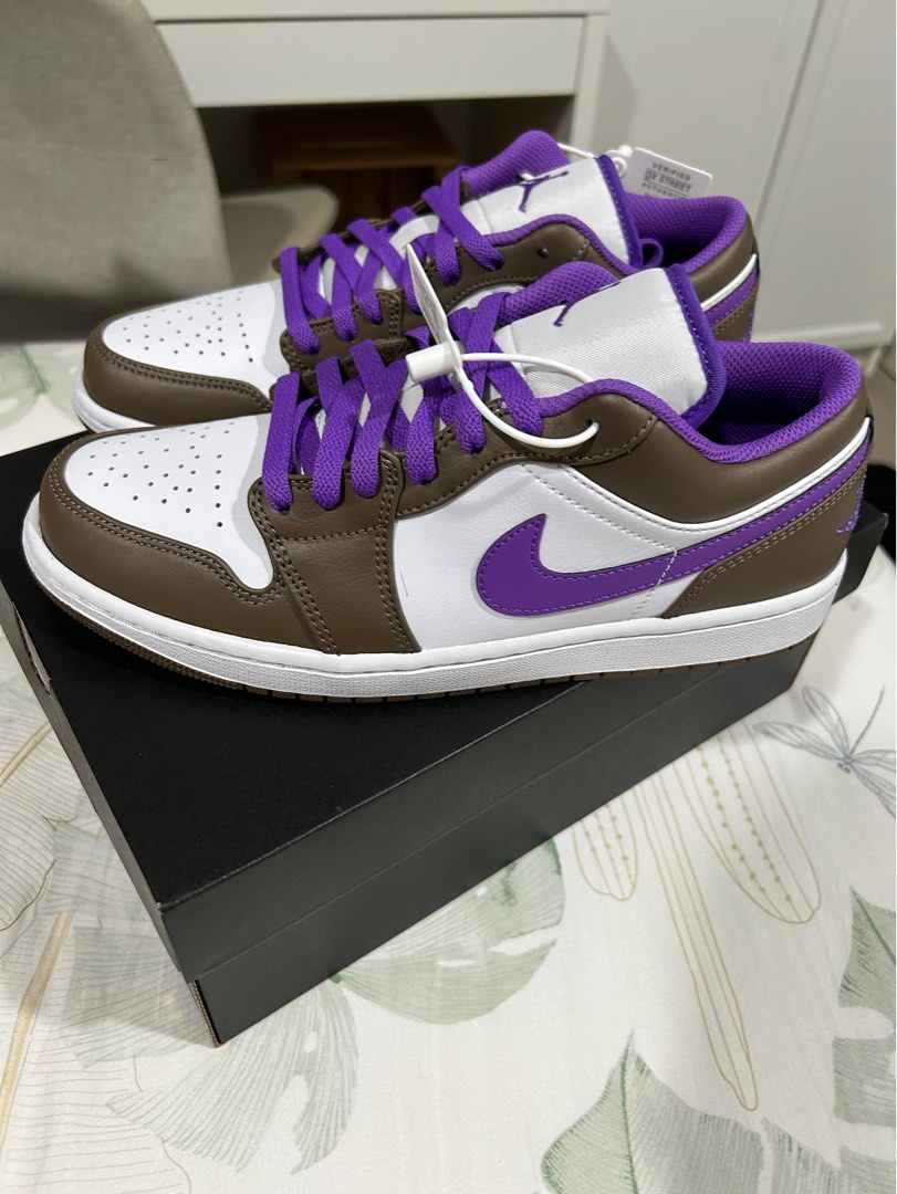 Nike Air Jordan 1 Low Palomino/Brown and purple, Men's Fashion