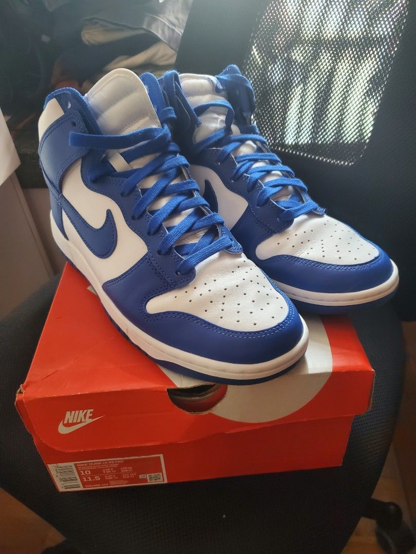 nike dunk high retro game royal us10 adidas blue, 男裝, 鞋, 波鞋