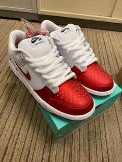 Nike SB Dunk Low X Supreme Jewel Swoosh Red SZ 5.5 Rare CK3480-600