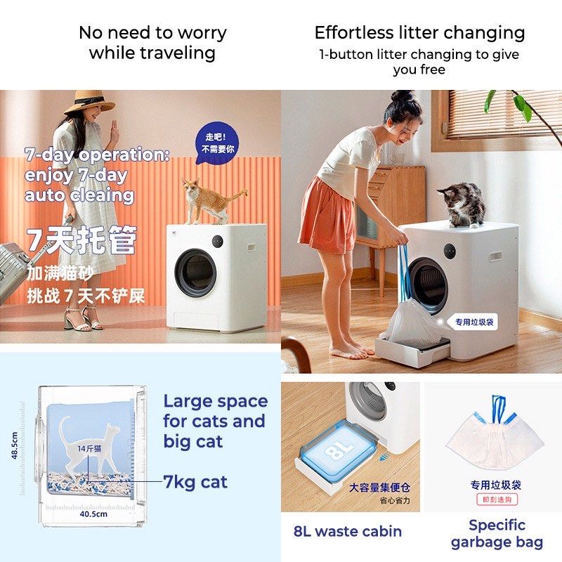 Pet Marvel Automatic Cat Litter Box Bekas Tandas Kucing Automatik Self