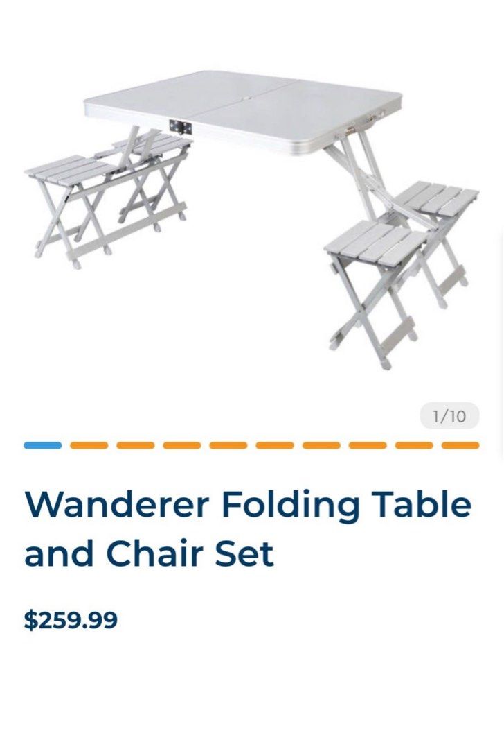 Wanderer folding table and chair set sale