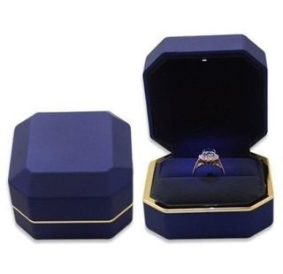 Proposal Engagement Luxury Wedding Velvet Wedding Ring Case LUX Ring Box Square Gift Box with LED Light Jewelry