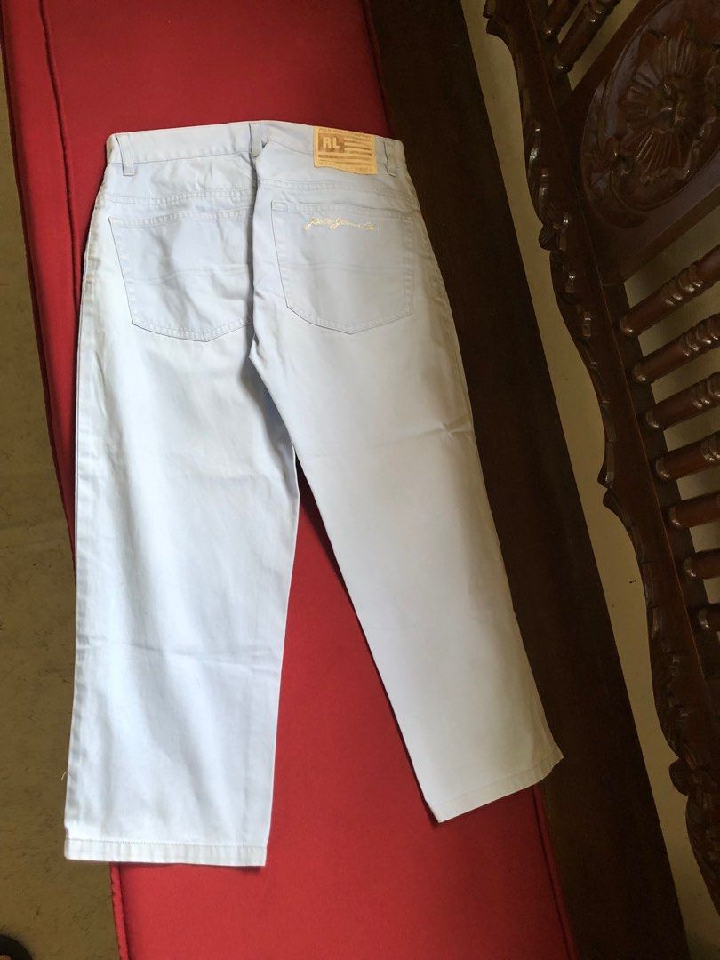 RALPH LAUREN cotton cropped pants (Category: Jeans) located in Manila. Submitted by blessedbrands (Listing ID 1232020865, Image 2). Description: Authentic RL Polo jeans 100% cotton Made in the US Fits 26 inches waist, 29 inches length No stain, no damage Super comfy to wear 😃👍.