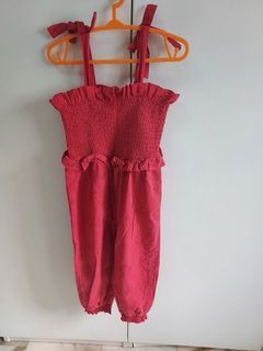 Red jumping suit cotton