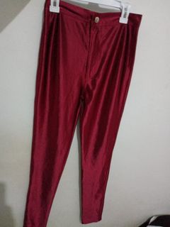 Red satin silky trouser