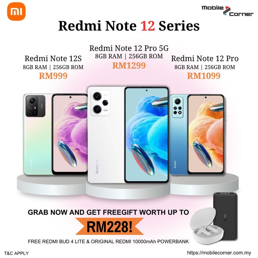 Redmi Note 12 5G [8GB RAM + 256GB ROM] - Original Xiaomi