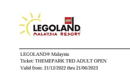 Legoland store senior tickets