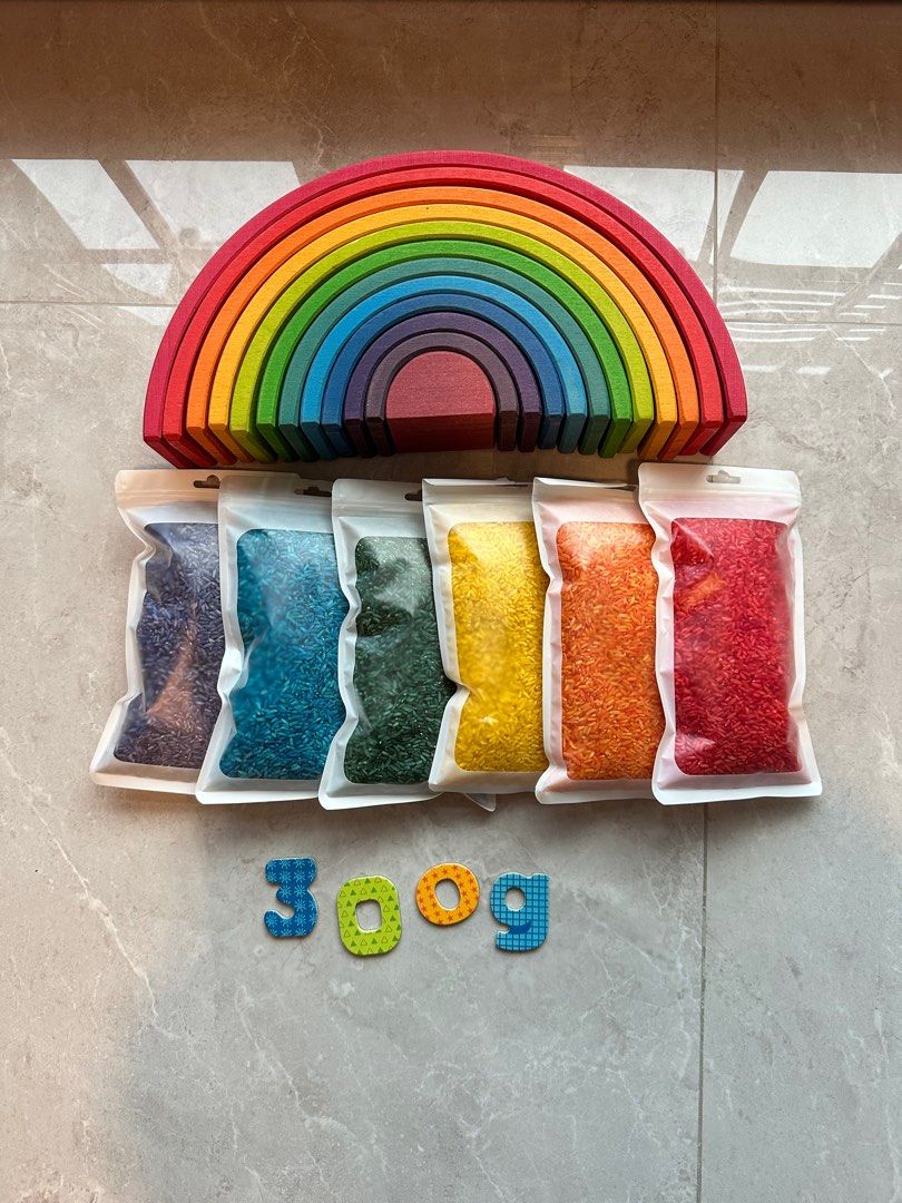 🌈Sensory Play Rainbow Coloured Rice🌈, Hobbies Toys, Toys