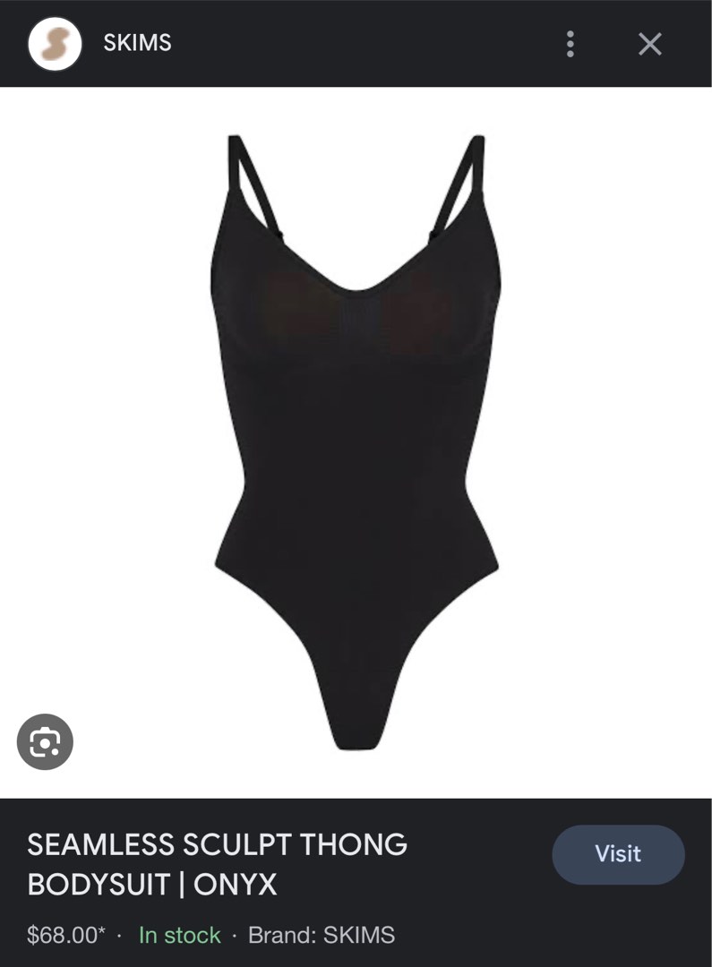 Skims Sculpting Bodysuit with snaps in Onyx on Carousell